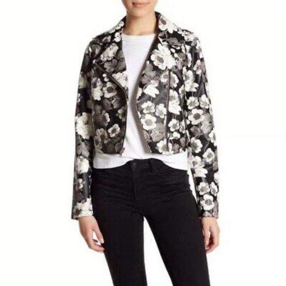 Sam Edelman - Floral Moto Jacket - Vegan Leather - NWT - Picture 1 of 2